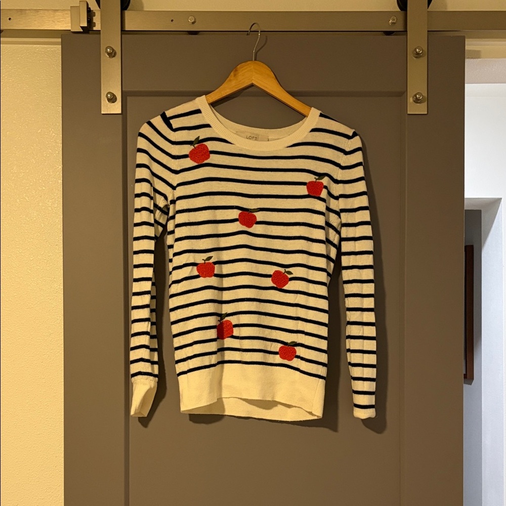 Striped Sweater with Red Accents